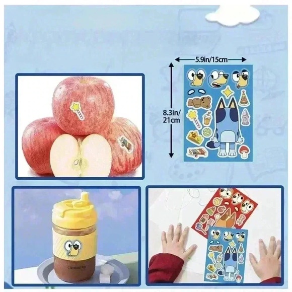 1 pack of 40 Sheets Bluey Stickers Cute Anime Stickers DIY Puzzle Stick… - Picture 3 of 6